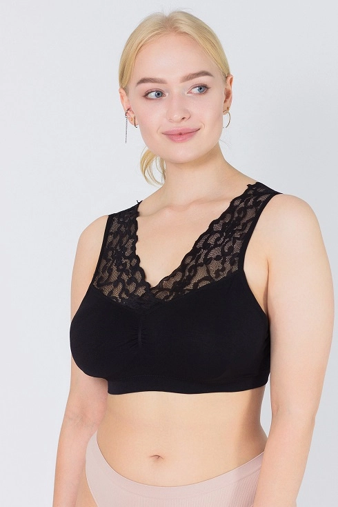 картинка Топ женский гладкий 3367 (Черный) от магазина Одежда+